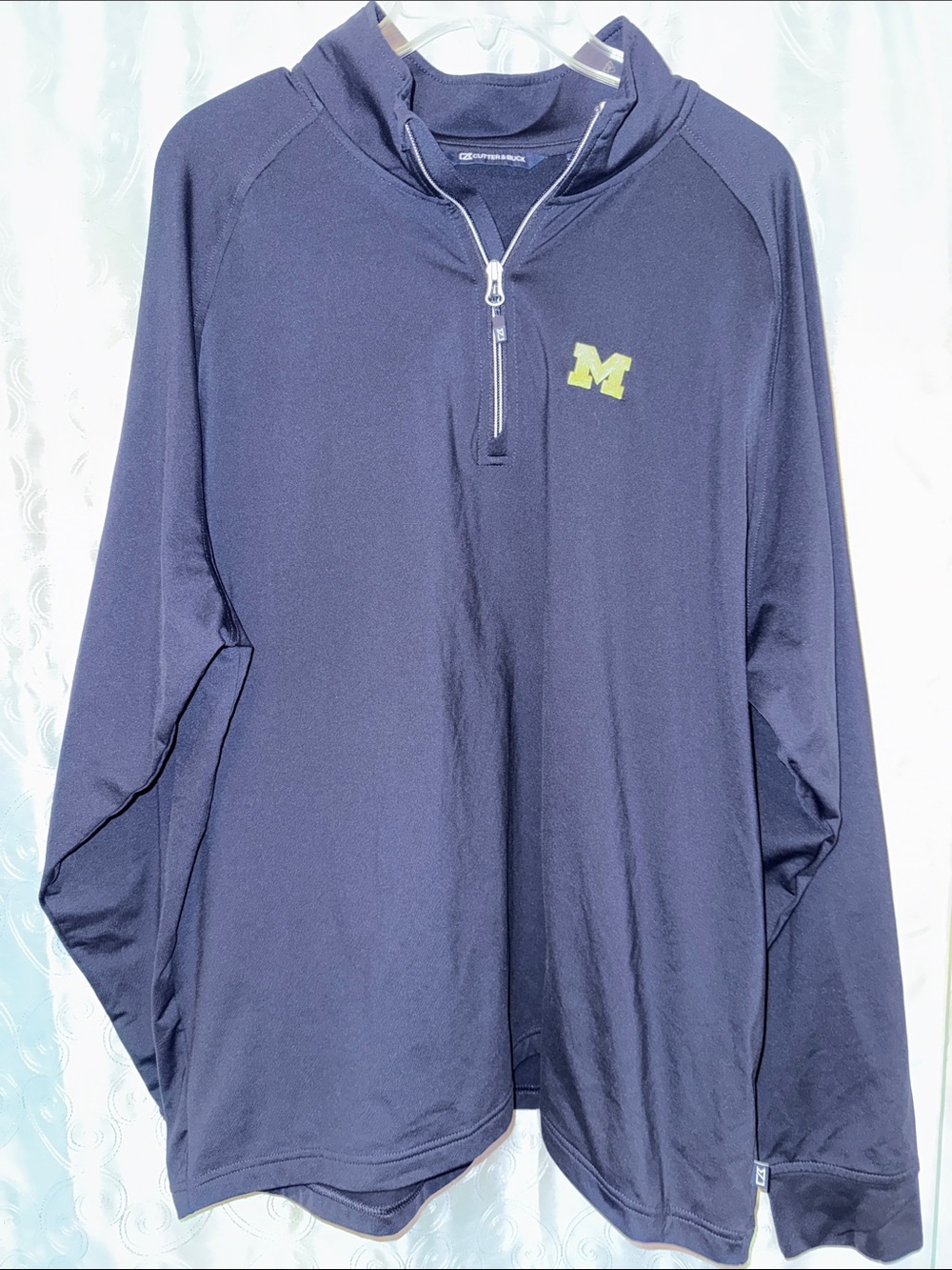 Cutter & Buck Michigan Wolverines Navy Quarter-Zip Pullover Men’s Size XL 🔥 G15